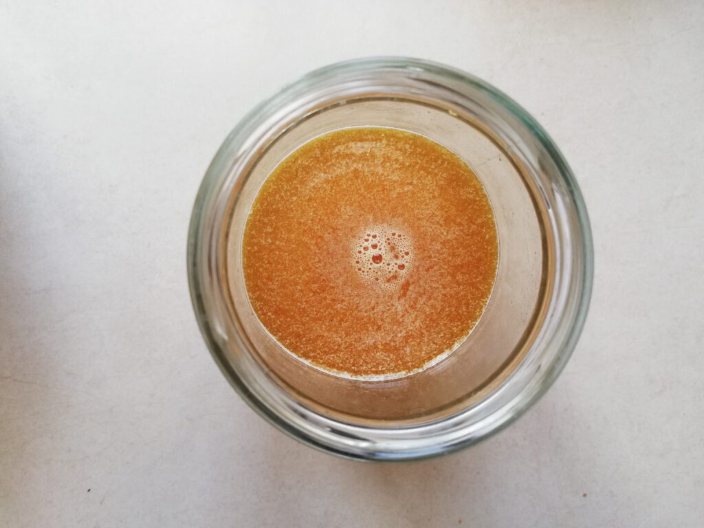 Mixing lye into the chamomile tea