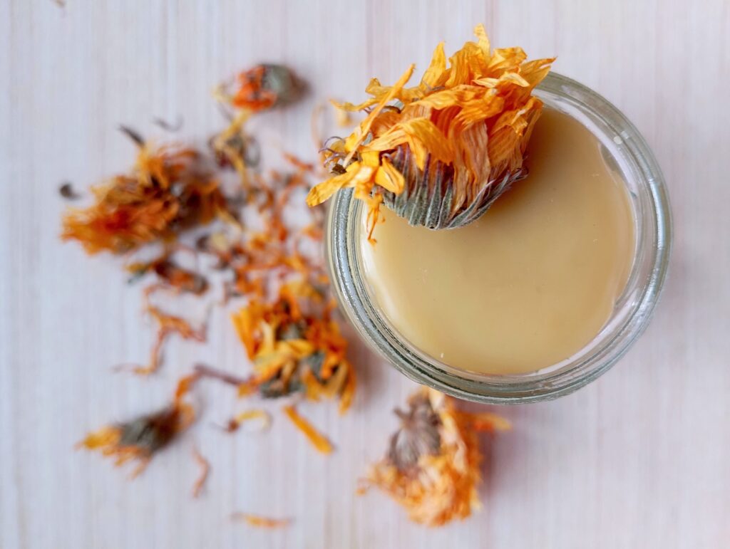 Calendula foot balm made with tallow