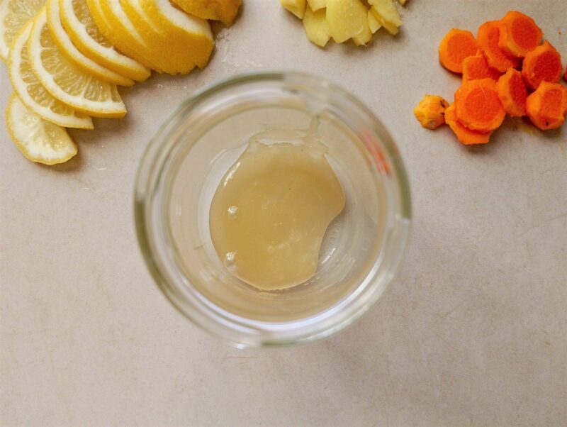 Adding a little honey into the bottom of tha jar