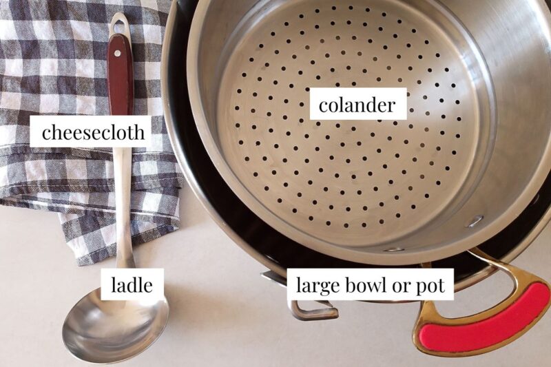 Tools for making fromage blanc cheese
