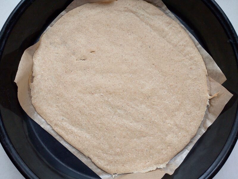 Prebaking the sourdough crackers in the oven