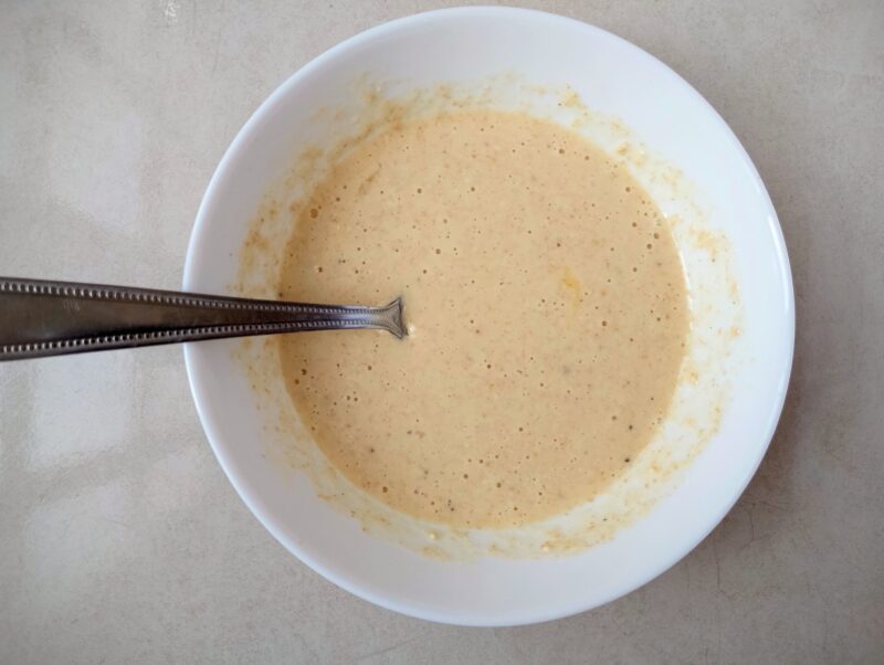 Mixing wet ingredients for sourdough scones