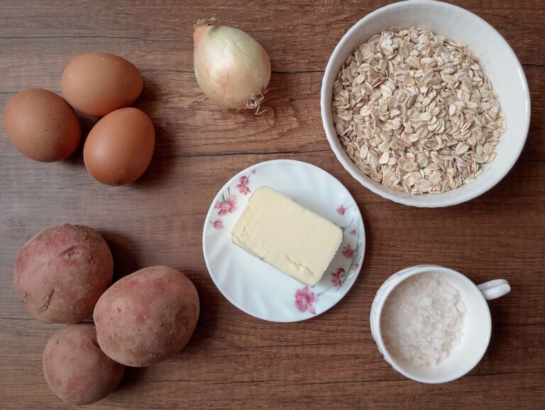 Pantry ingredients collected on wooden table