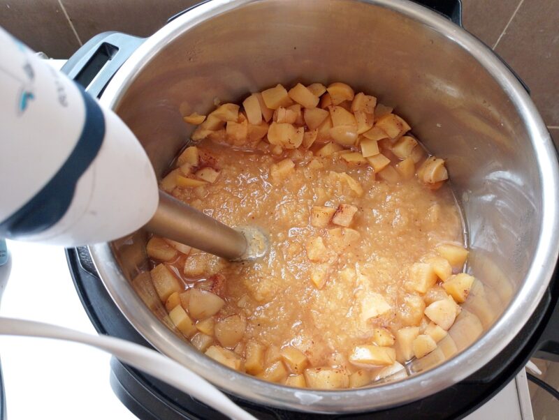 Blending applesauce in instant pot with immersion blender