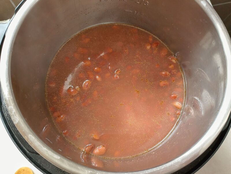 Cooked beans in instant pot