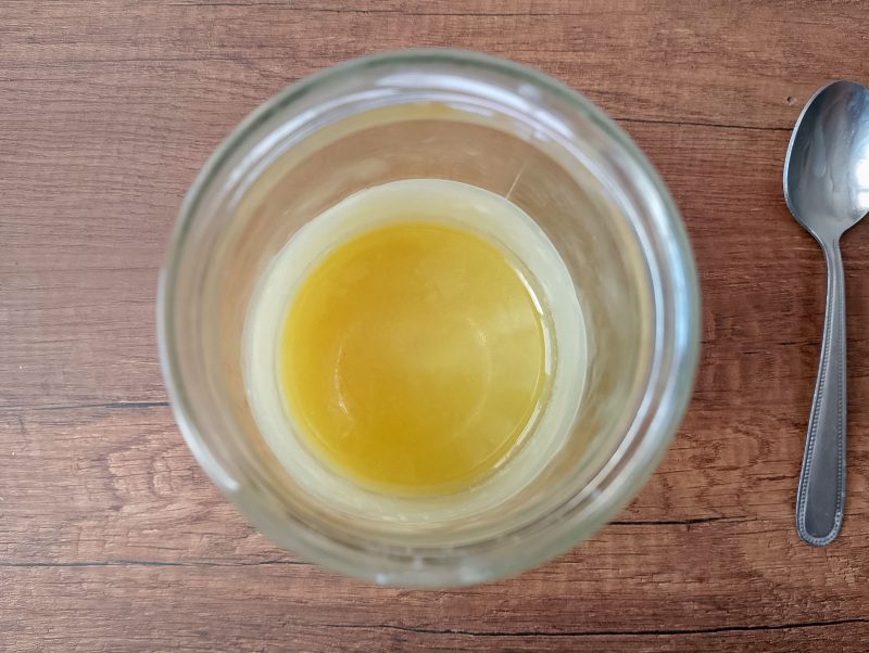 Oils cooling and thickening in jar
